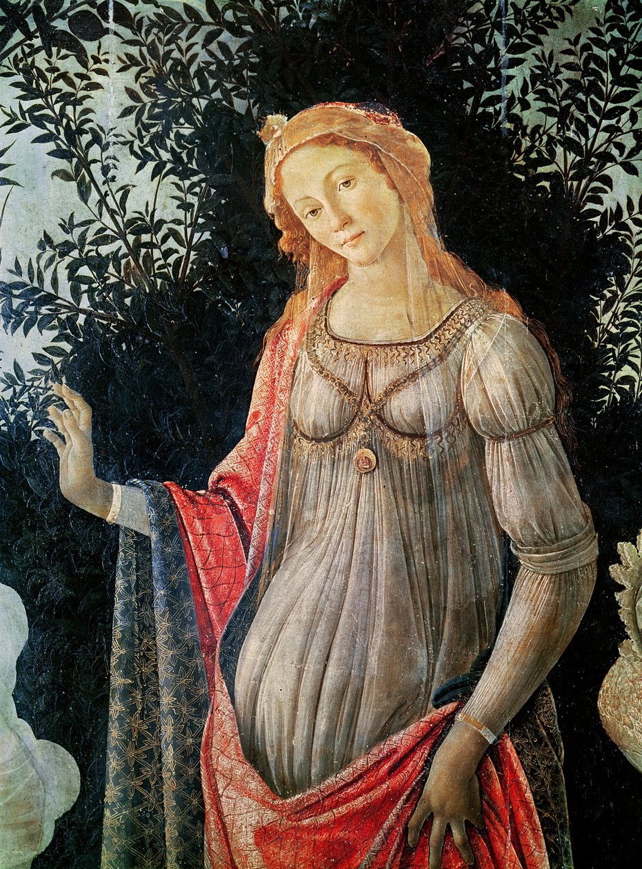 Primavera, Detail von Venus, um 1478 von Sandro Botticelli
