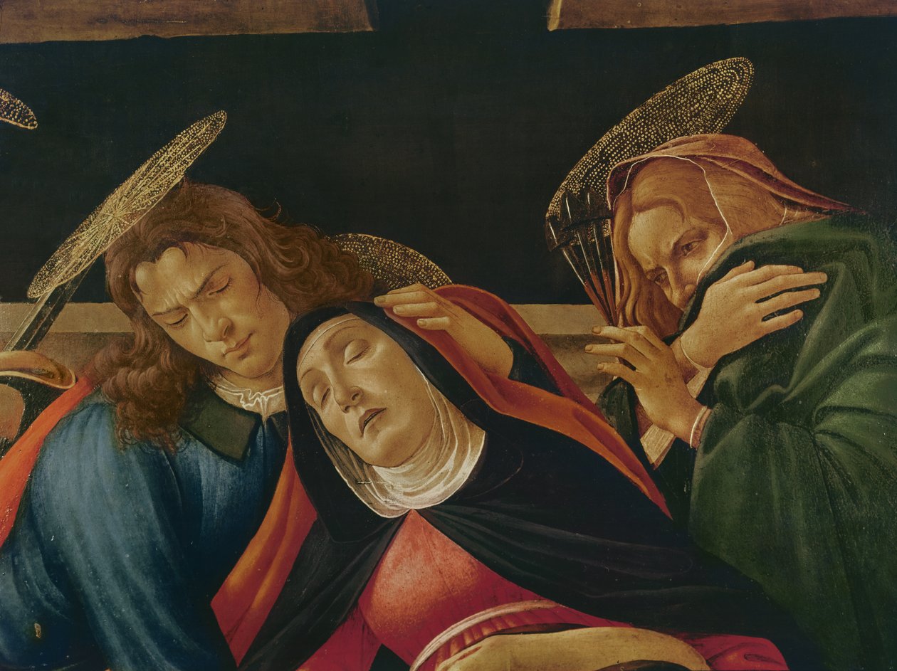 Die Beweinung Christi (Detail) der Jungfrau Maria und des Heiligen Johannes von Sandro Botticelli