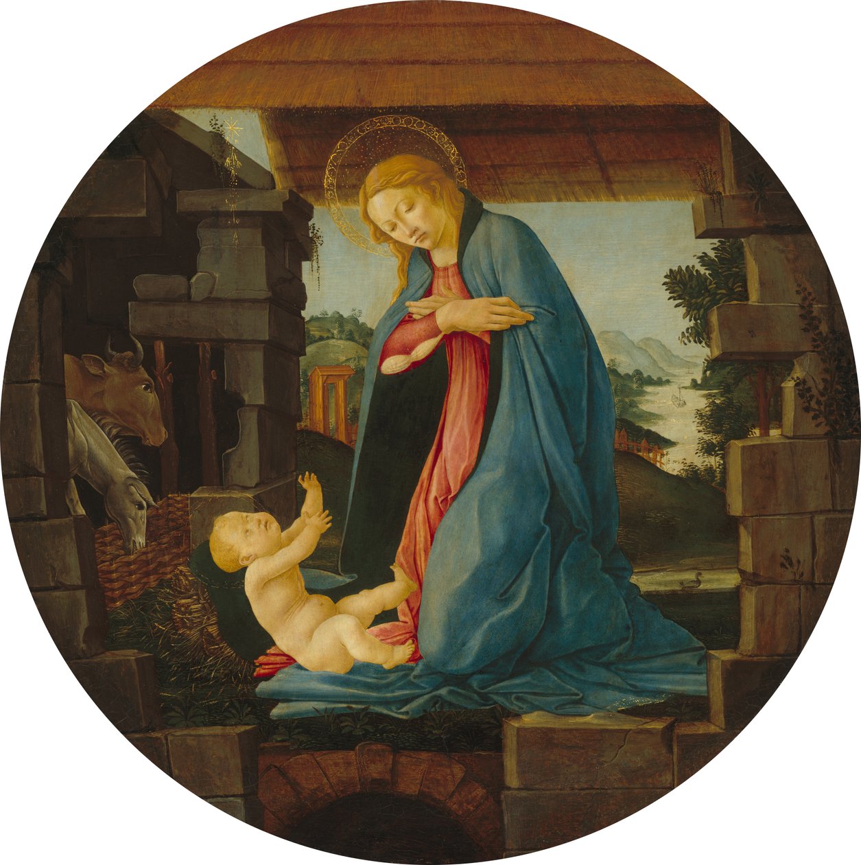 Die Jungfrau, die das Kind anbetet von Sandro Botticelli