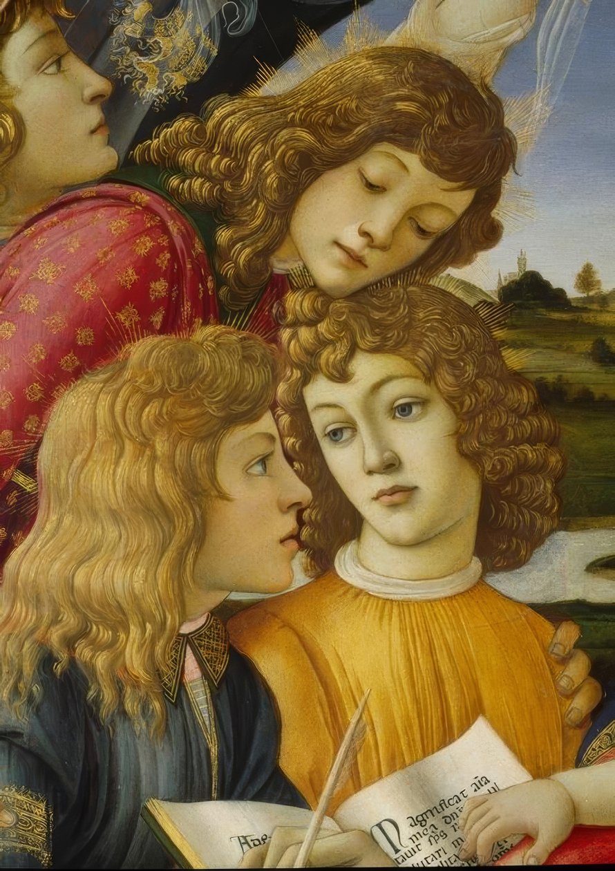 Maria mit Kind und fünf Engeln von Sandro Botticelli