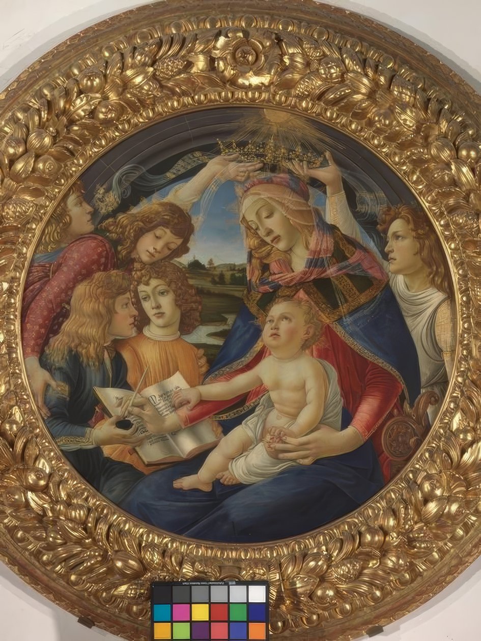 Maria mit Kind und fünf Engeln von Sandro Botticelli