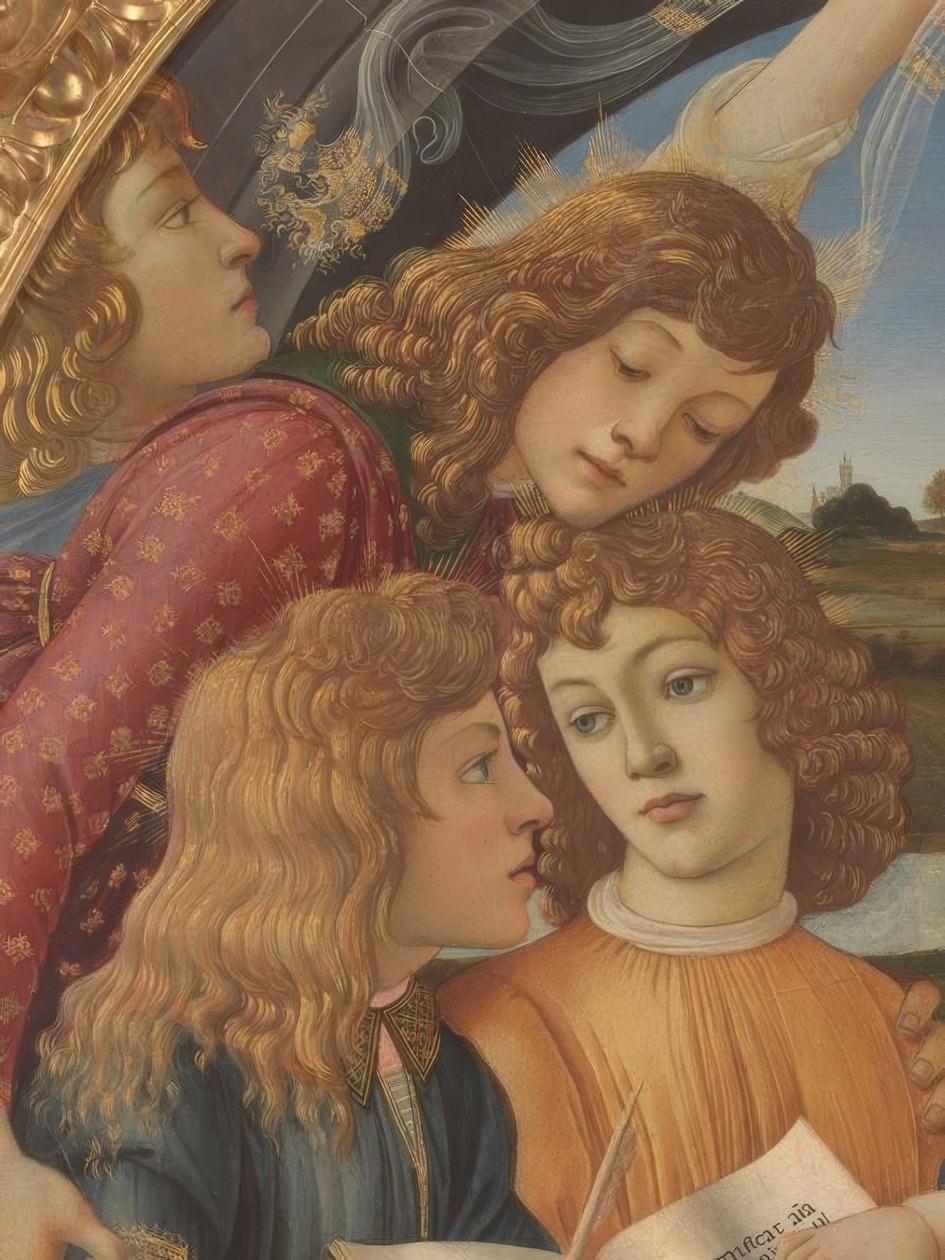 Maria mit Kind und fünf Engeln von Sandro Botticelli