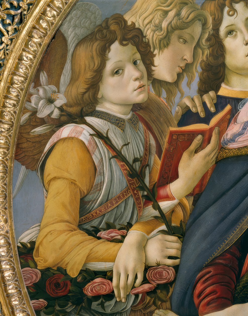 Maria mit dem Kinde und sechs Engeln von Sandro Botticelli