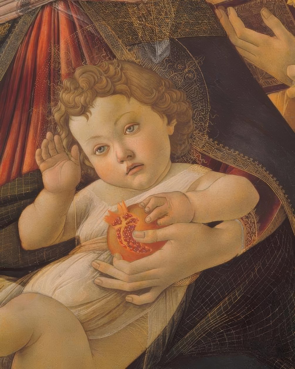 Maria mit dem Kinde und sechs Engeln von Sandro Botticelli