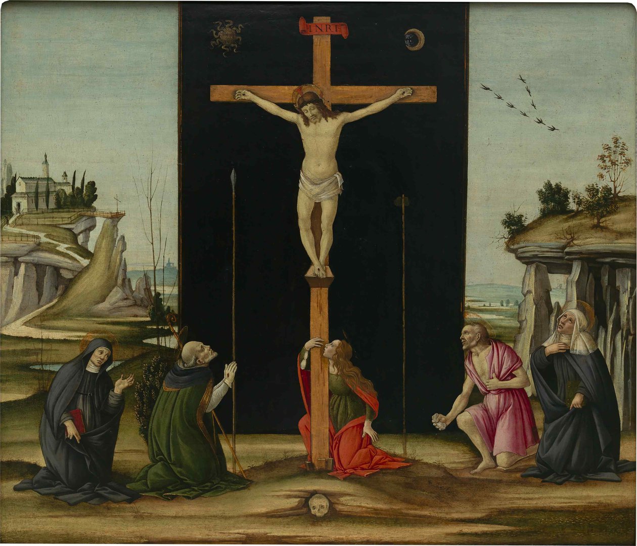 Die Kreuzigung mit Heiligen, ca. 1490 von Sandro Botticelli