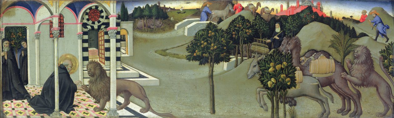 St. Hieronymus und der Löwe, 1444 von Sano di Pietro