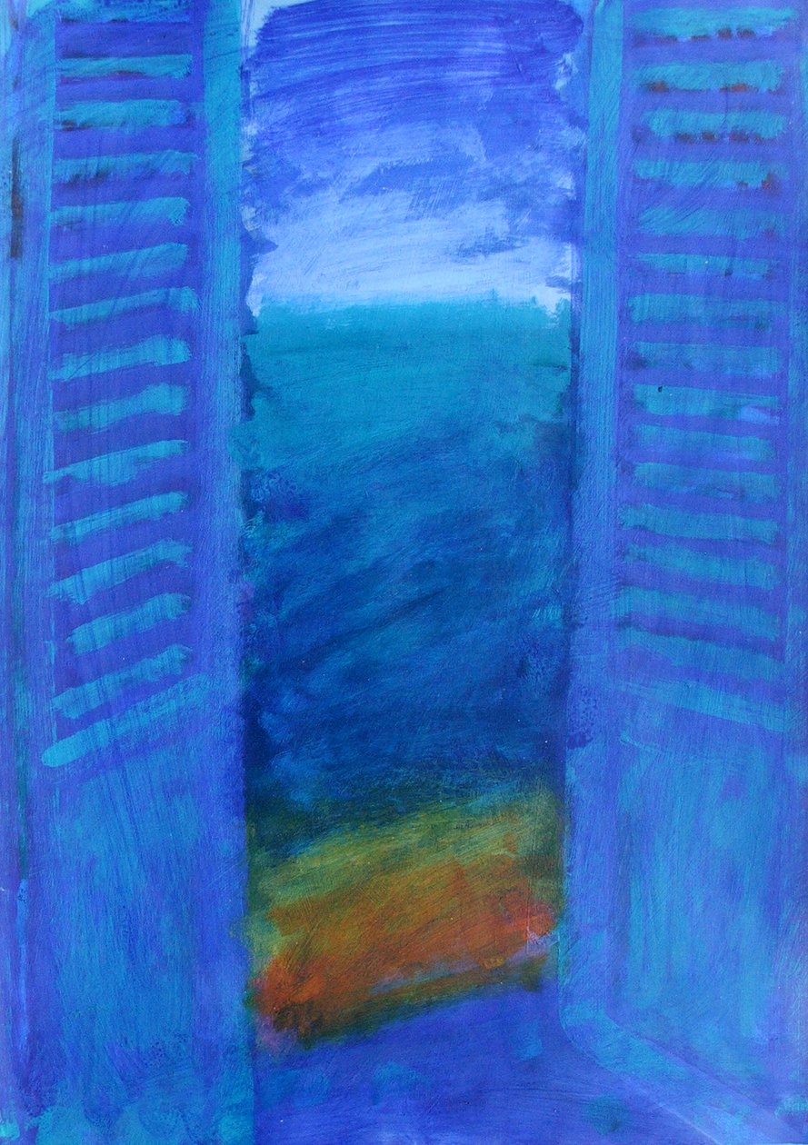 Blaue Fensterläden von Sara Hayward
