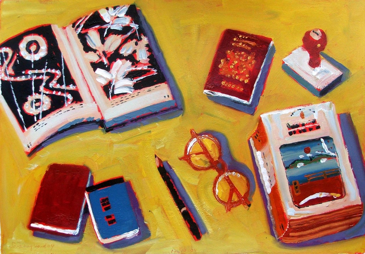 Gläser und Bleistift von Sara Hayward