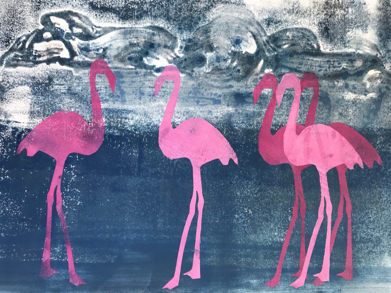 Flamingos von Sarah Thompson Engels