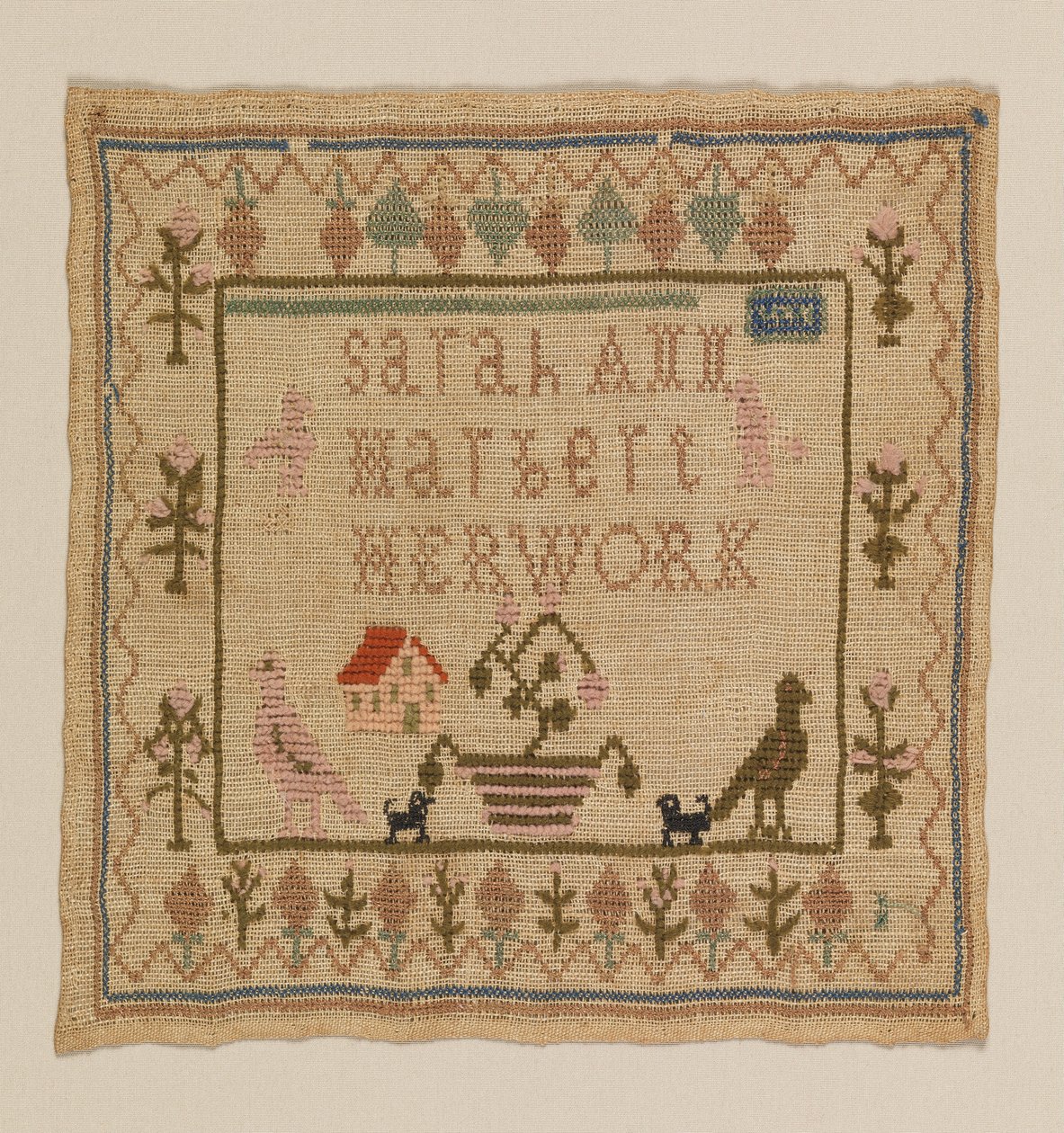 Stickmustertuch von Sarah Ann Marbert