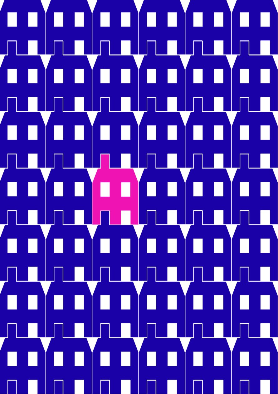Blaues Papierhaus_Groß, 2020 von Sarah Evans