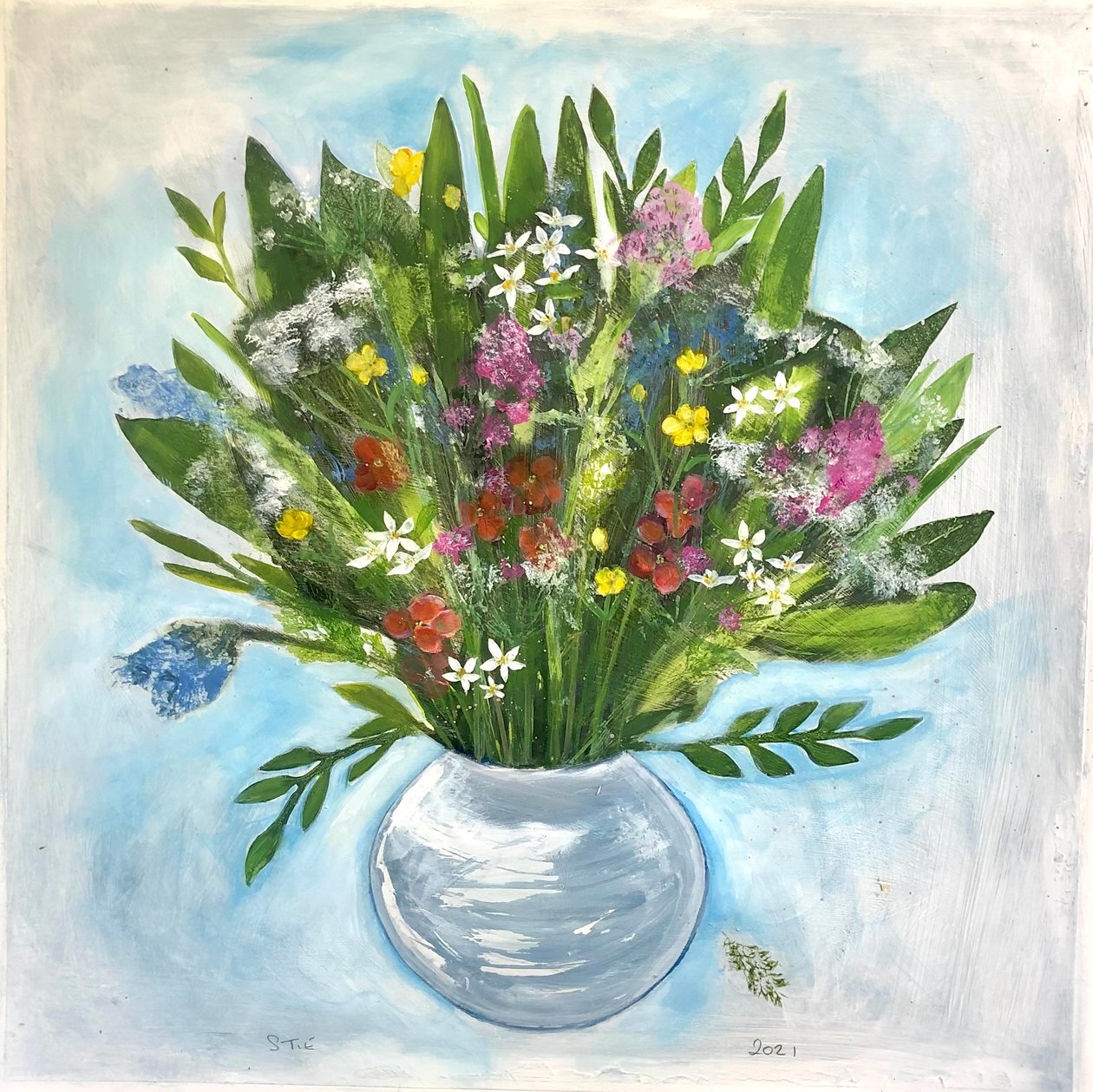 Runde Vase von Sarah Thompson Engels