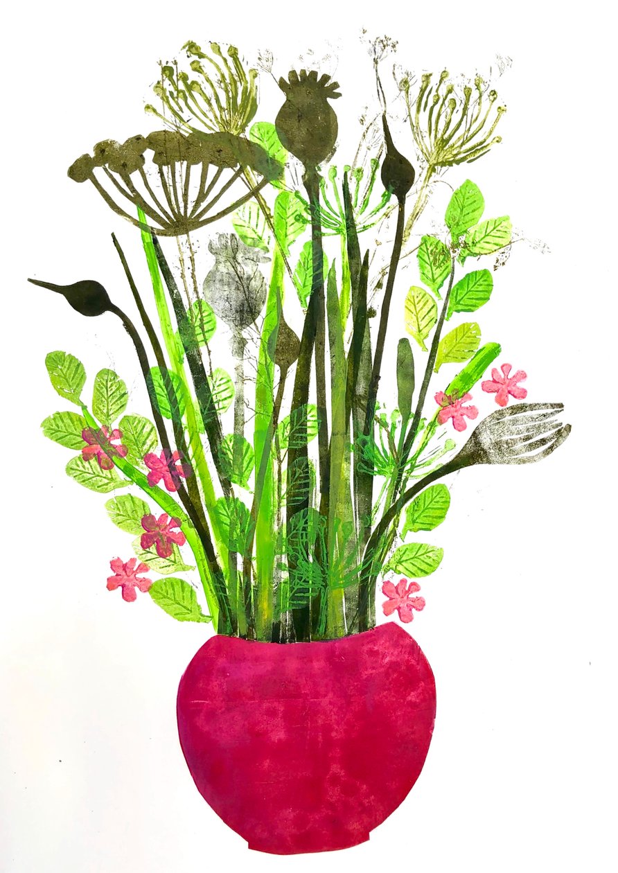 Rote Vase 2, 2021 von Sarah Thompson Engels