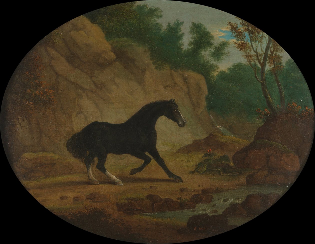 Ein Pferd erschreckt sich vor einer Schlange von Sawrey Gilpin