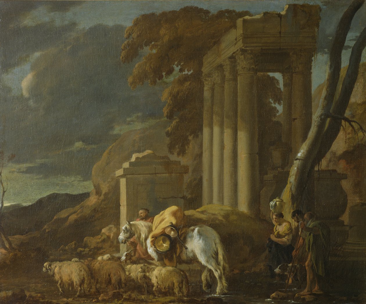 Landschaft mit einer Furt, vor 1640 von Sébastien Bourdon