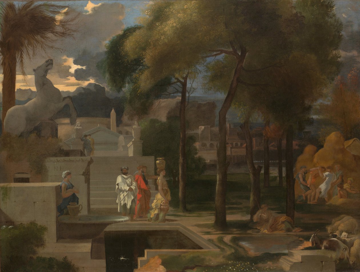 Eine klassische Landschaft, wahrscheinlich 1660er Jahre von Sébastien Bourdon