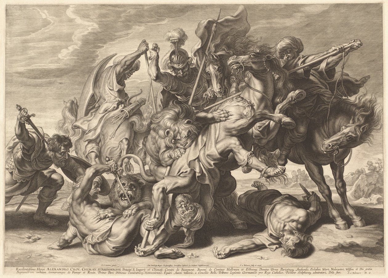 Löwenjagd von Schelte Adams Bolswert after Sir Peter Paul Rubens