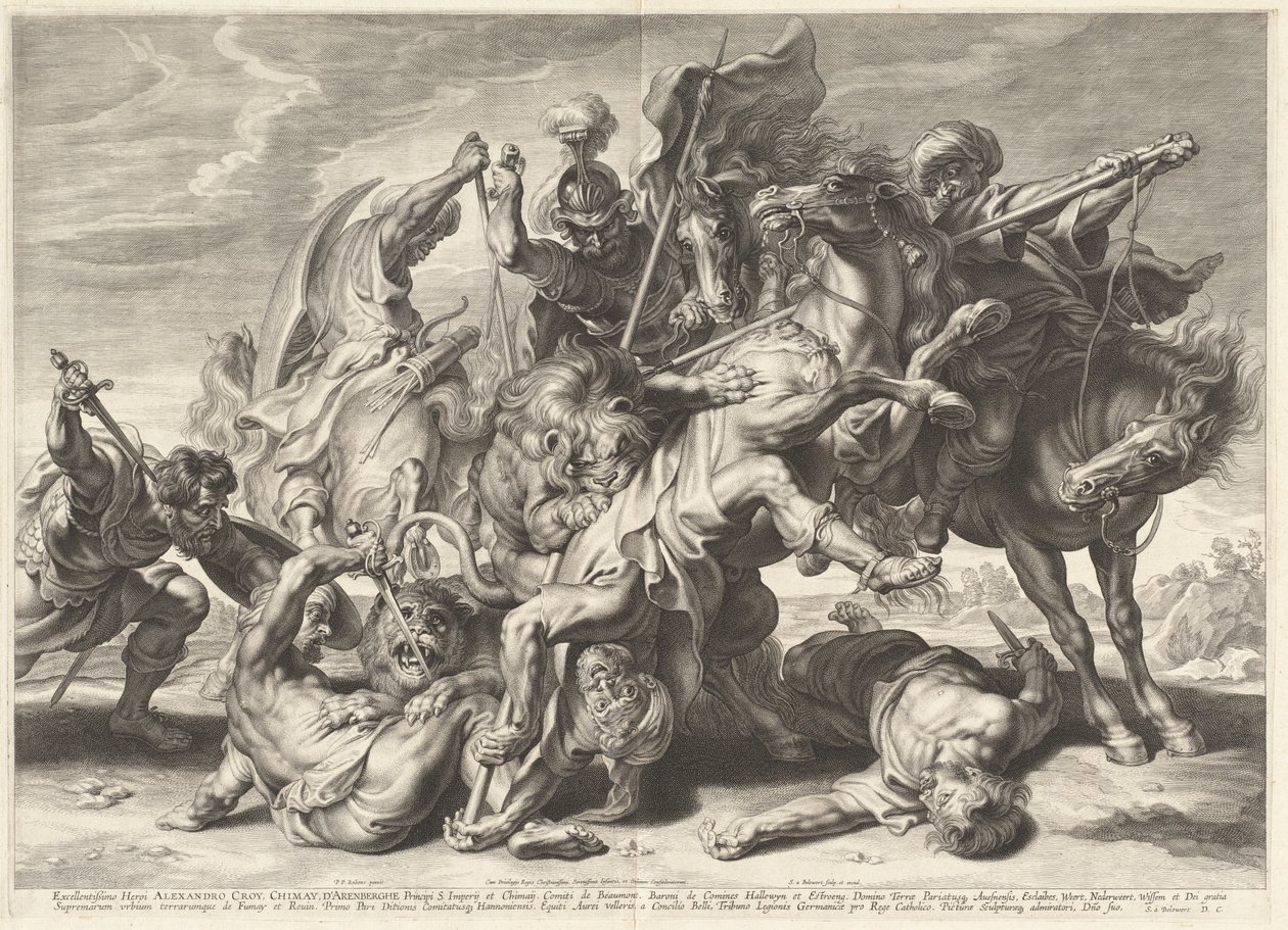 Löwenjagd von Schelte Adams Bolswert after Sir Peter Paul Rubens