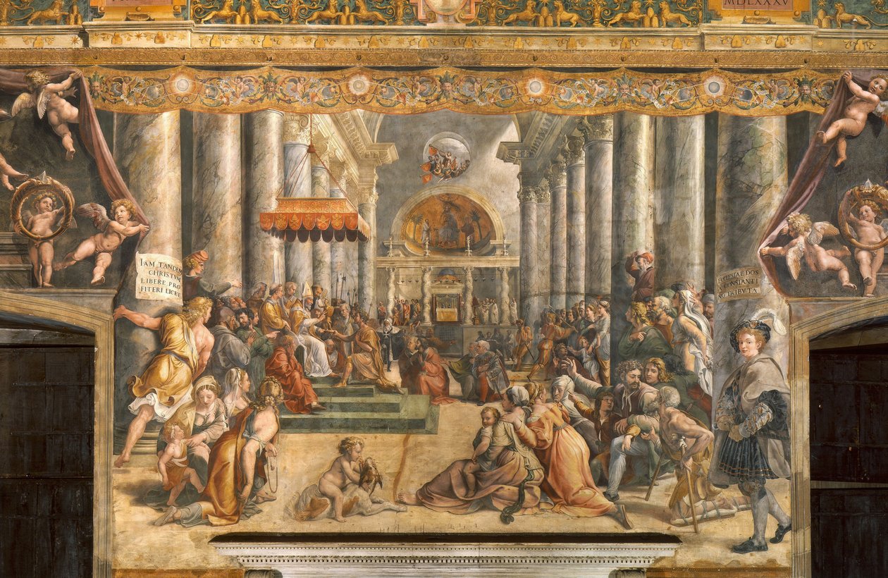Die Schenkung von Rom von School of Raphael