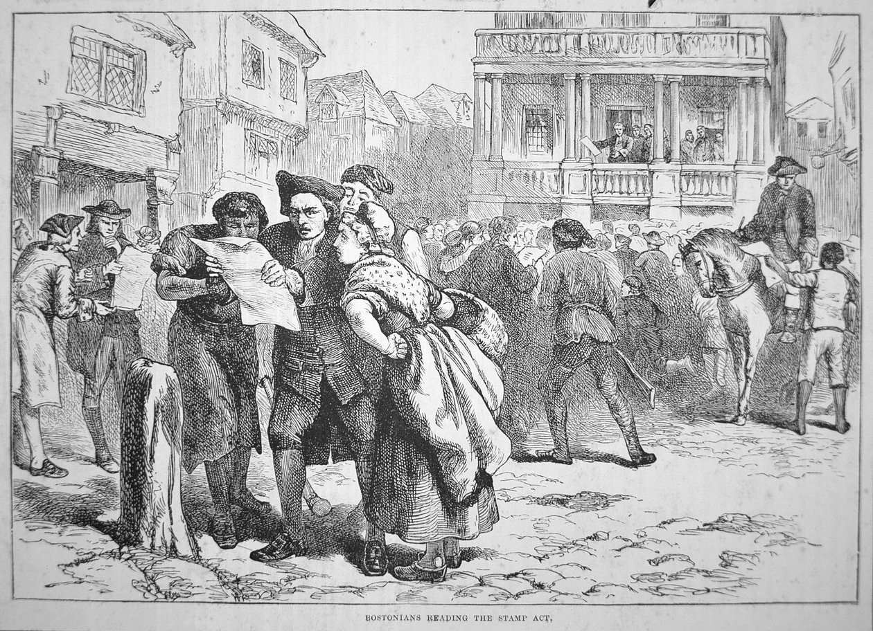 Bostoner lesen das Stempelgesetz von School American