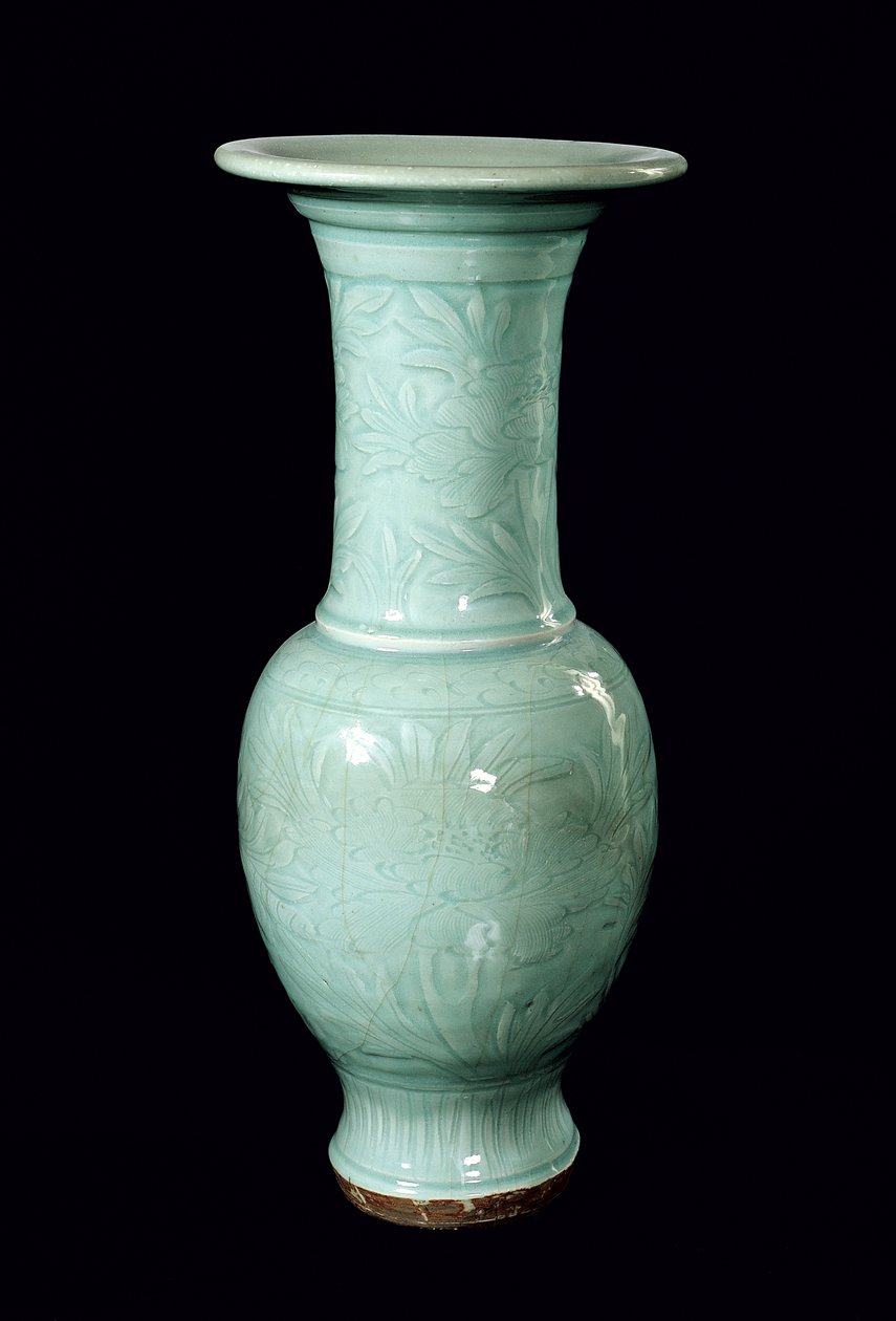 Celadon glasierte Vase, Yuan-Dynastie (1260-1368) von School Chinese