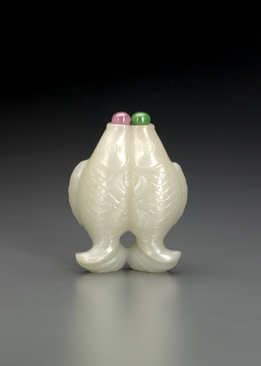 Doppelfisch-Schnupftabakflasche von School Chinese