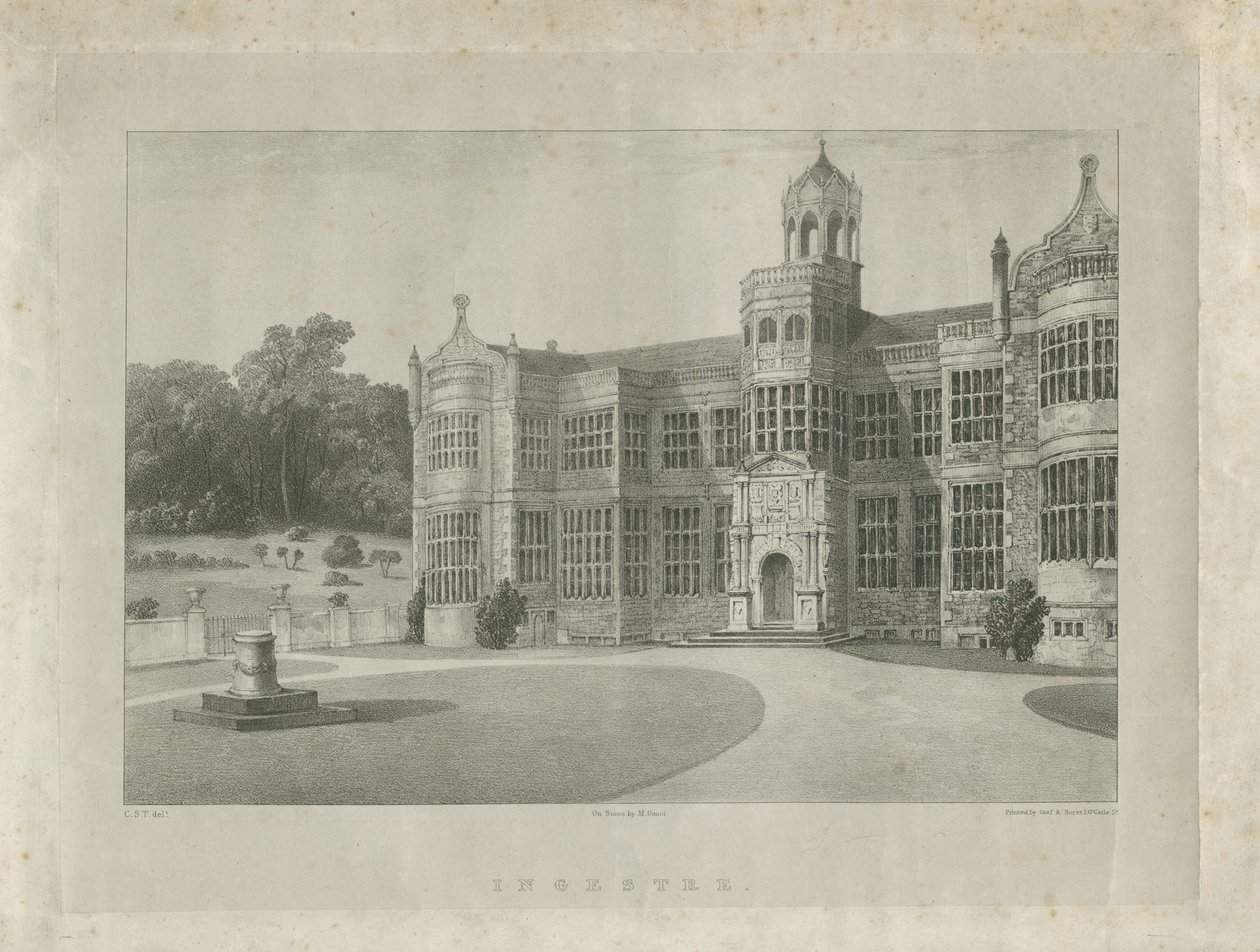 Ingestre Hall: Lithografie von School English