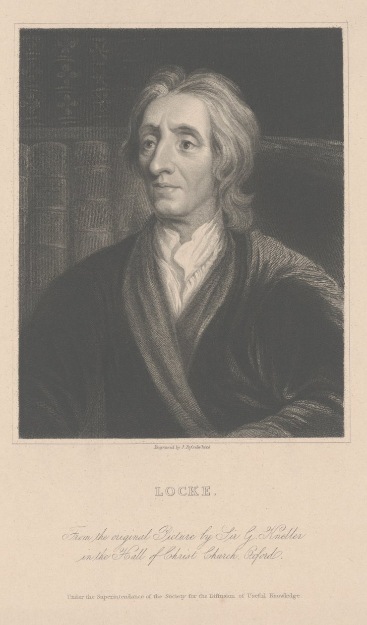 John Locke, gestochen von J. Posselwhite (Stich) von School English