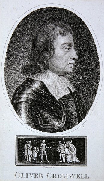 Oliver Cromwell (Gravur) von School English