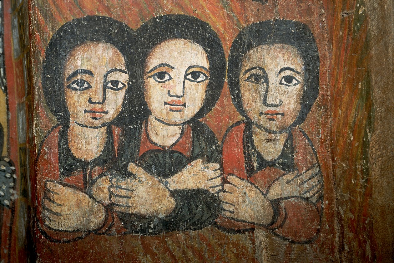 Detail der Wandmalerei von School Ethiopian