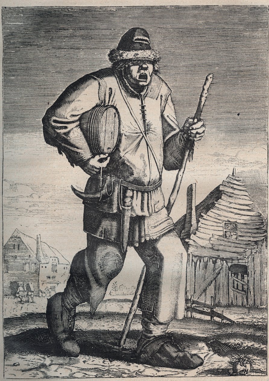 Tintenhändler - Flämische Gravur von School Flemish