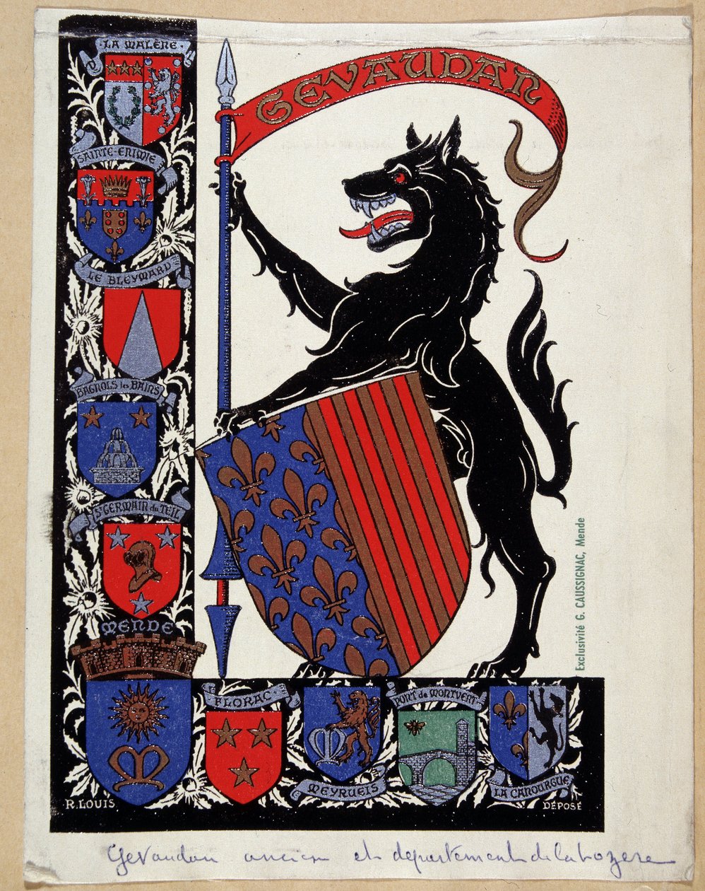 Wappen des Gévaudan. (Bête) von School French