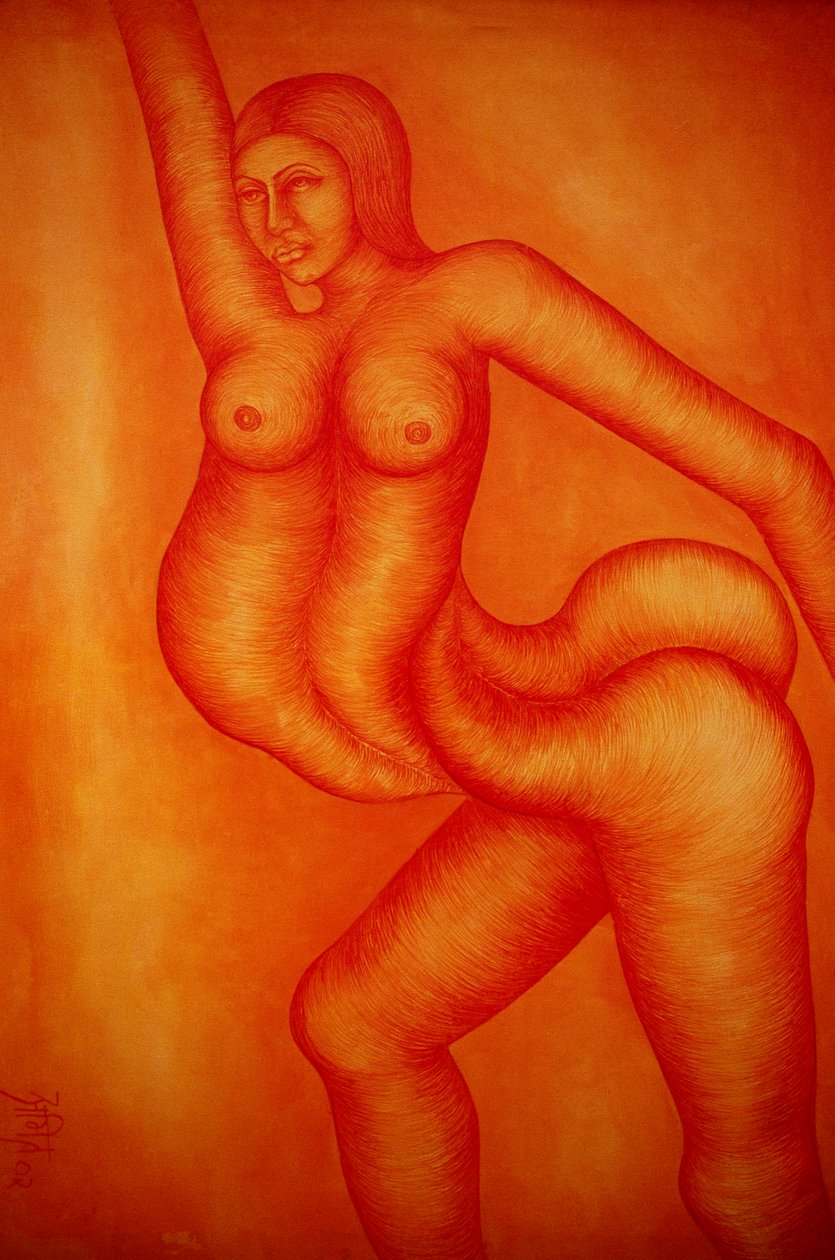 Acrylmalerei auf Leinwand Fusion Weiblich von School Indian
