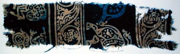 Blockbedrucktes Textilfragment, indisch von School Indian