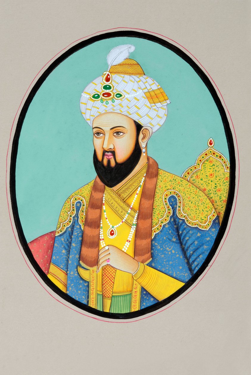 Miniaturmalerei des Mogulkaisers Humayun von School Indian