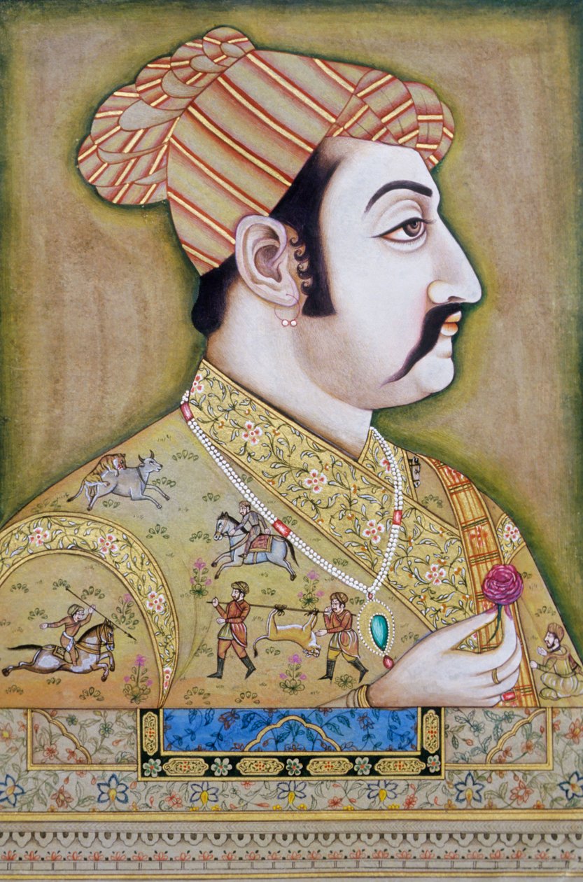 Mogul Miniaturmalerei von Akbar von School Indian