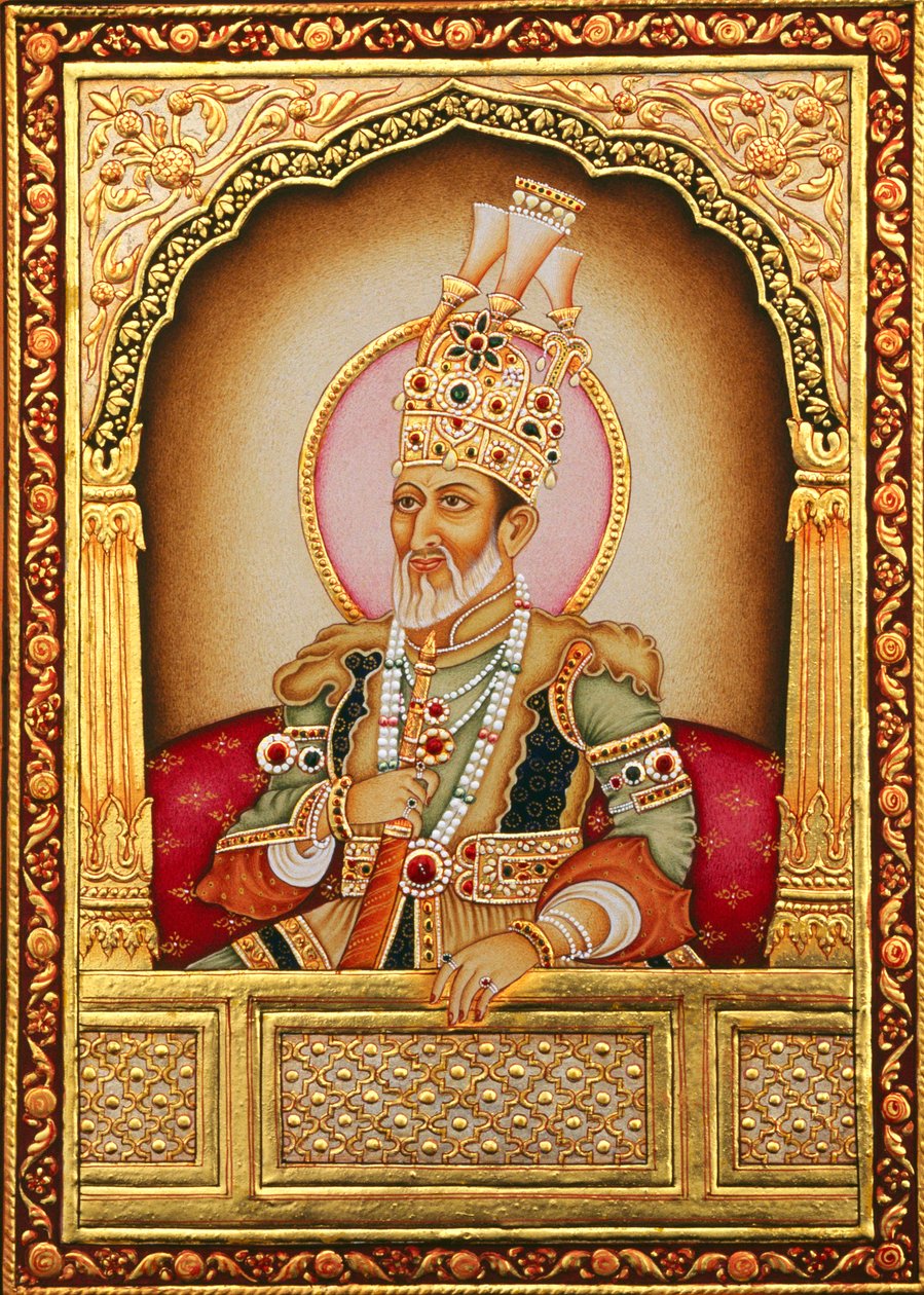 Mughal Miniaturmalerei Bahadur Shah Zafar von School Indian