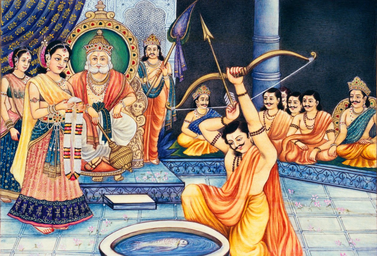 Swayamvar Miniaturmalerei auf Elfenbein von School Indian