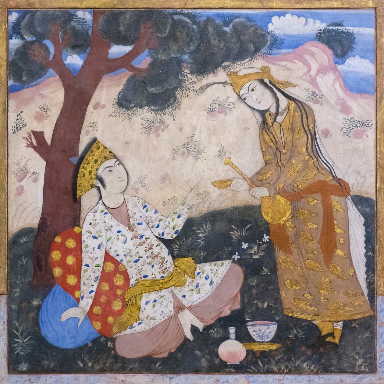 Fresko im Chehel Sotoun Palast, Esfahan, Iran von School Iranian