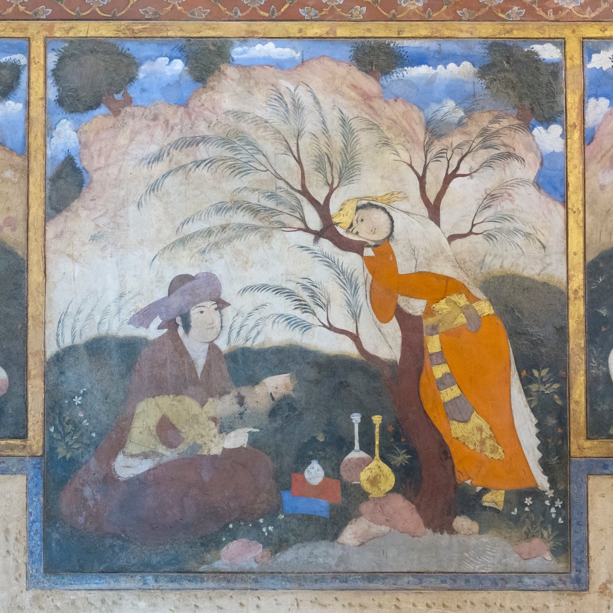 Fresko im Chehel Sotoun Palast, Isfahan, Iran von School Iranian