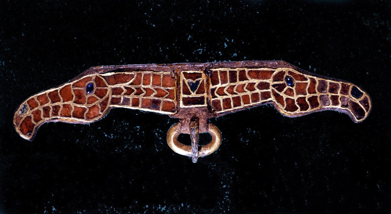 Merowingische Fibel. Musée de Saint-Germain-en-Laye von School Merovingian