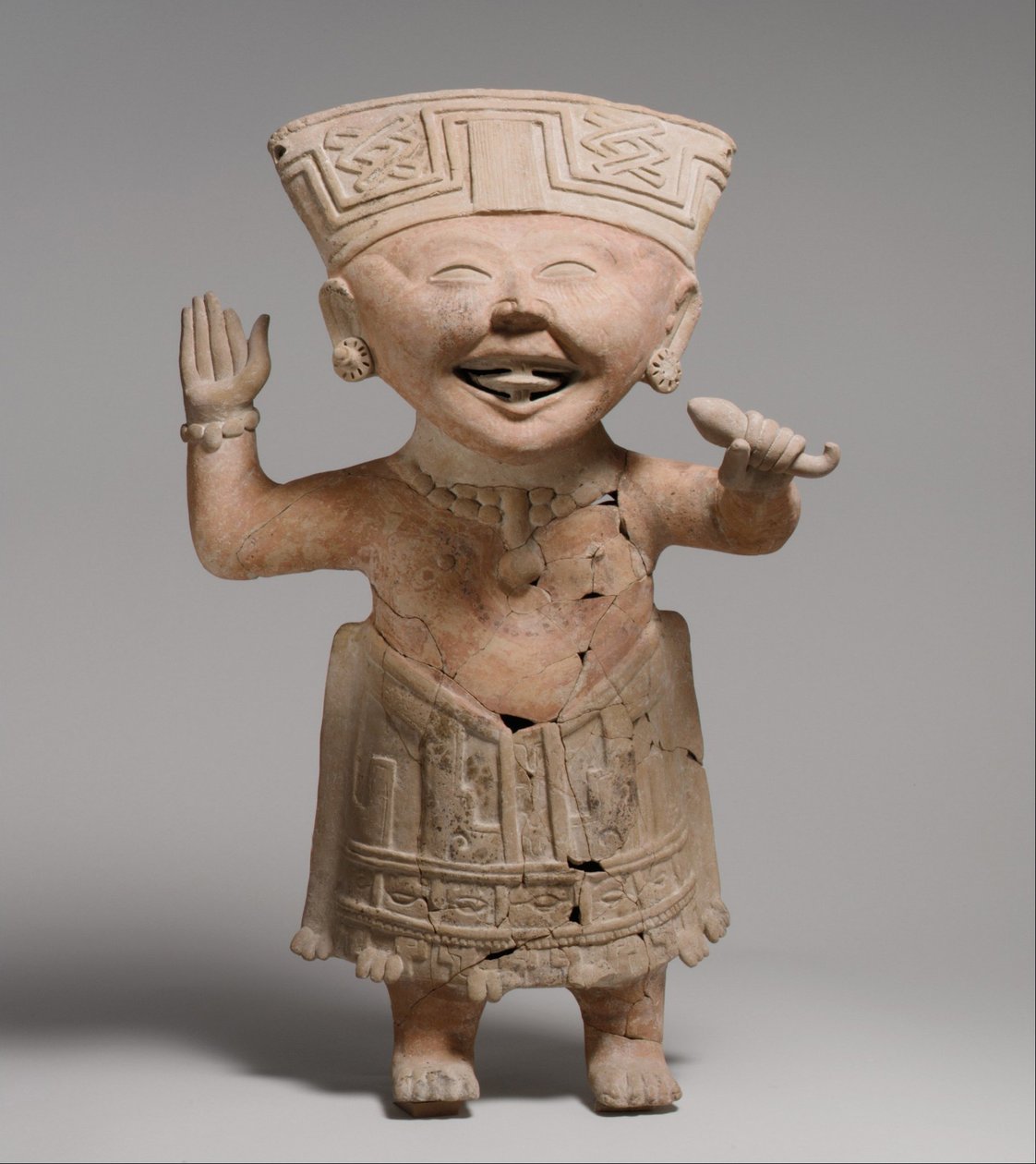 Lächelnde Figur, 7.-8. Jahrhundert (Keramik) von School Mexican