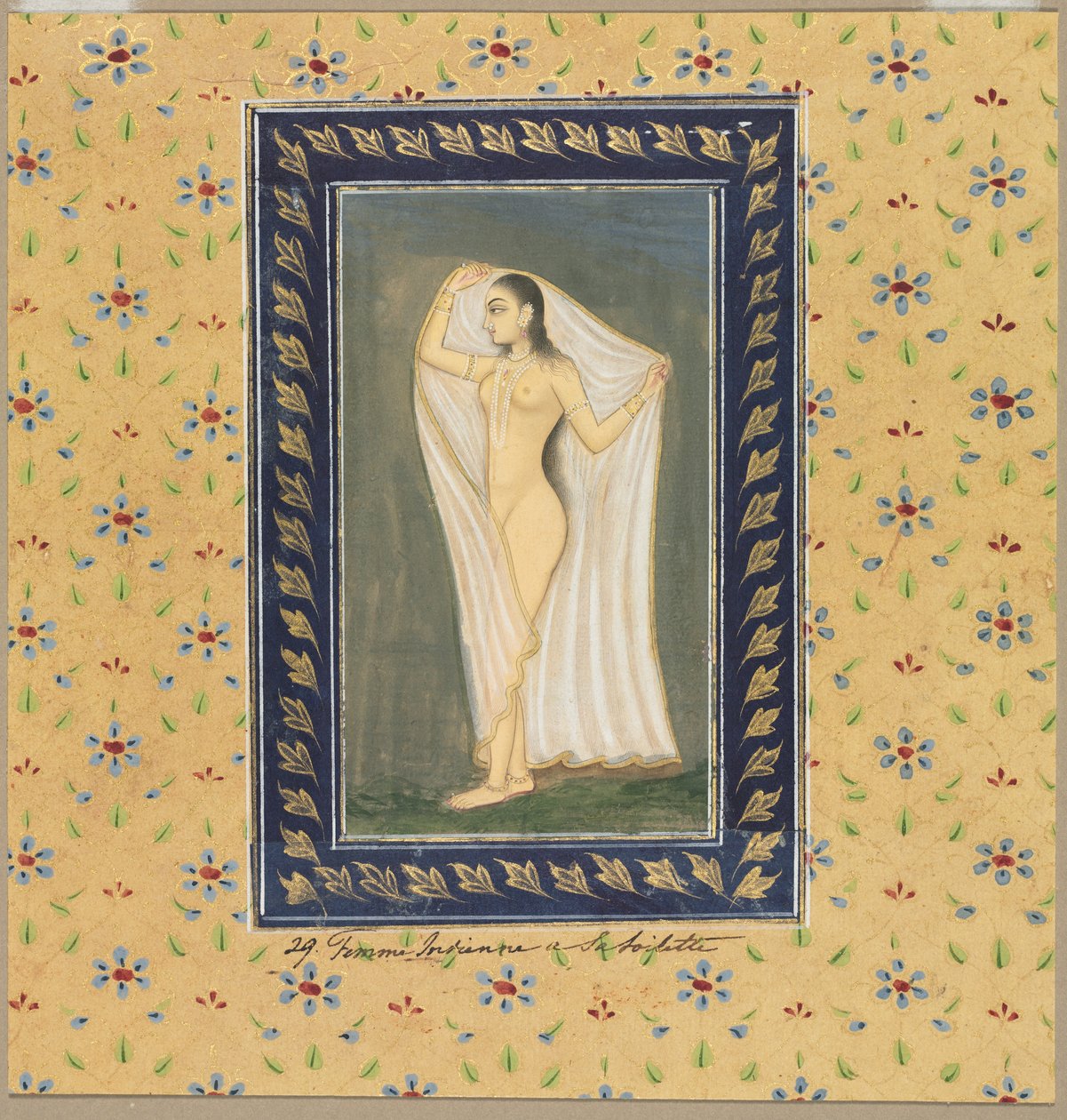 Dame nach dem Bad von School Mughal