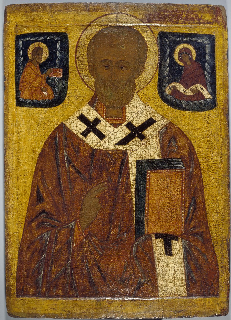 Ikone des Heiligen Nikolaus von School Russian