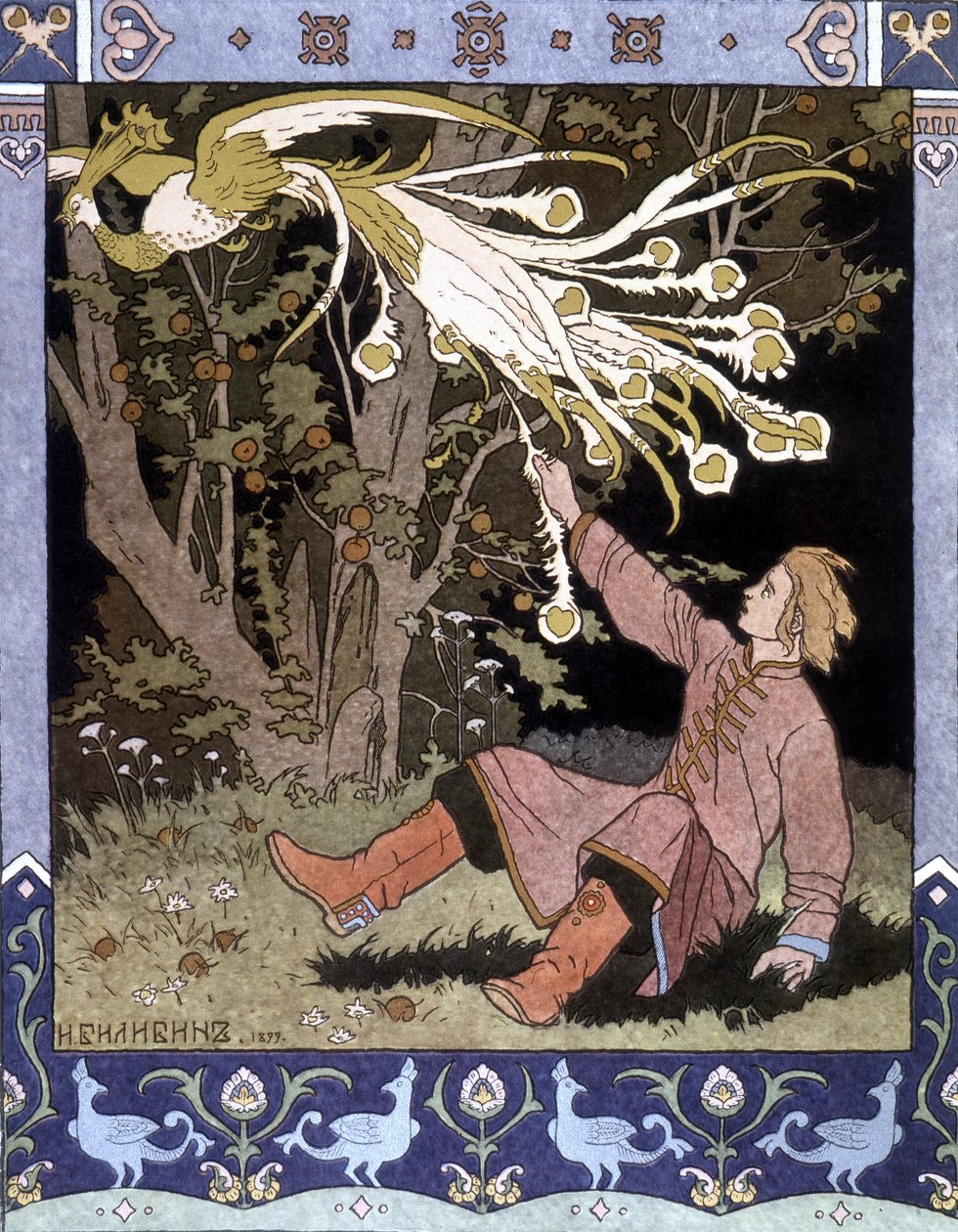 Märchen „Der Feuervogel“ - Russische Illustration von School Russian