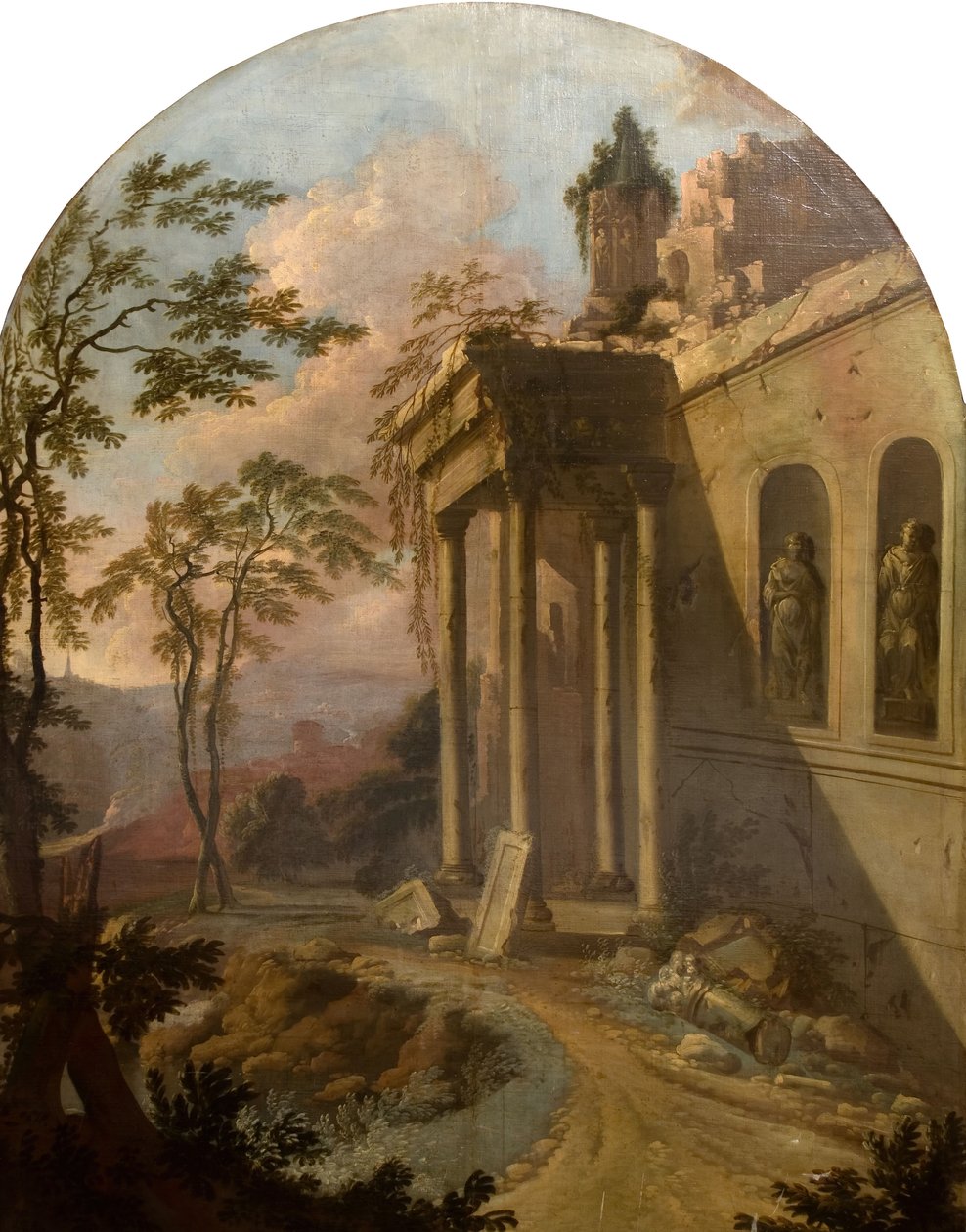 Landschaft mit Ruine, 1725 von School of Jacques Rousseau