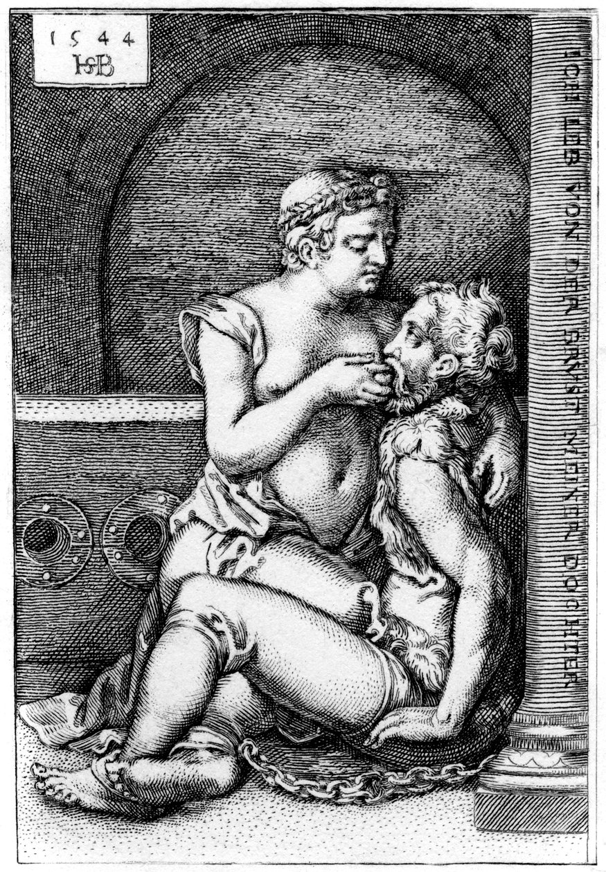 Cimon und Pero, 1544 von Sebald Beham