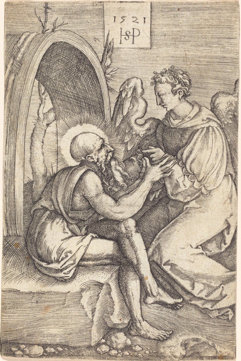 Heiliger Hieronymus mit dem Engel von Sebald Beham