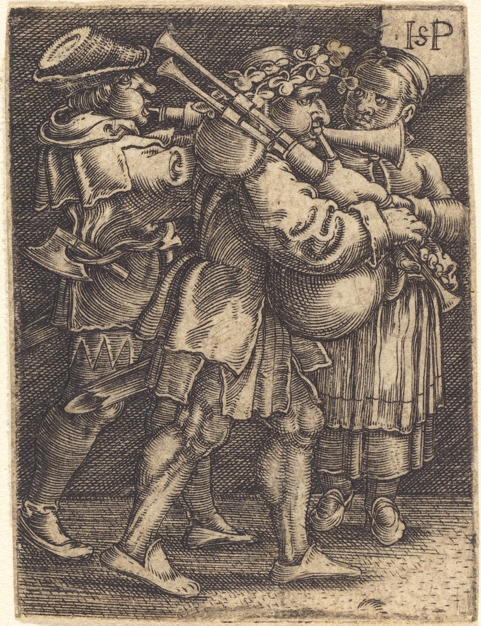 Zwei Straßenkünstler und ein Mädchen von Sebald Beham
