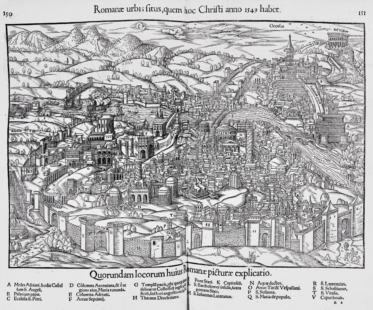 Stadt Rom, ca. 1550 von Sebastian Munster